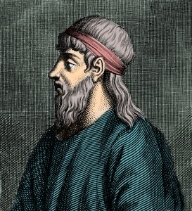 Porträtt av Parmenides av Elea (fl.c 5:e f.Kr.) grekisk filosof. av French School
