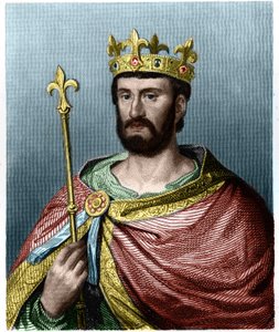 Porträtt av Filip I (1060 - 1108), kung av Frankrike - i "" Histoire des Francais"" av Lavallee, gravyr, sd. av French School