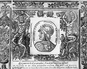Porträtt av Philippe Auguste - gravyr av French School