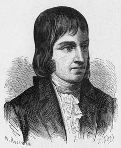 Porträtt av Philippe Lebon (1769 - 1804), fransk ingenjör och kemist (uppfinnare av gasbelysning) - i "" Album de la Science; berömda vetenskapsmän; Stora upptäckter””” 1896. av French School