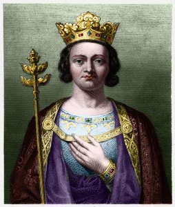 Porträtt av Philippe V den Långe (1294 - 1322), kung av Frankrike - i "" Histoire des Francais"" av Lavallee, gravyr, sd. av French School