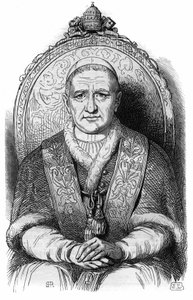 Porträtt av påven Gregoire XVI (Bartolomeo Alberto Cappellari Pape under namnet Gregorius XVI eller Gregorio XVI av French School