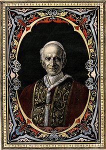 Porträtt av påven Leo XIII (Leone XIII, Gioacchino Pecci av French School