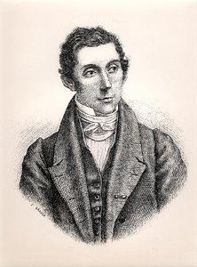 Porträtt av Rene Caillie (1799-1838) (gravyr) (s/v foto) av French School