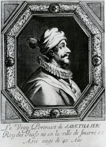 Porträtt av Sabbatai Zevi [1626 – 1676], ca 1666 av French School