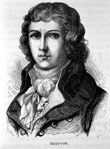 Porträtt av Saint-Just (1767 - 1794) - i "" Frankrikes historia"" av Henri Martin av French School