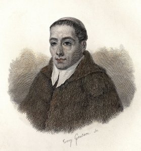 Porträtt av Sankt Bernhard av Menthon (923-1009), ärkediakon i Aosta och grundare av Sankt Bernhards hospice. I "Porträtt av nyttiga män" av French School
