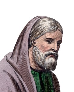 Porträtt av Saint Gregory of Tours (538-594), fransk historiker och biskop av Tours. av French School