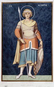 Porträtt av Saint Leonce efter grekisk mosaik 11:e av French School
