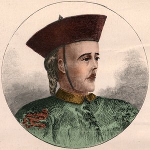 Porträtt av Guangxu, kejsare av Kina (1871-1908). av French School
