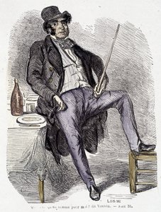 Porträtt av Vautrin (rollfigur inspirerad av Vidocq) - i "Kurtisanernas prakt och elände" av Balzac. av French School