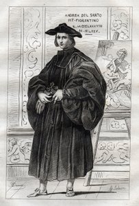 Porträtt av den italienska målaren Andrea del Sarto (Andrea d