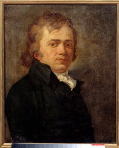 Porträtt av en man som en gång identifierades som Andre Chenier (1762-1794), fransk rojalistisk poet. Anonym fransk målning av French School