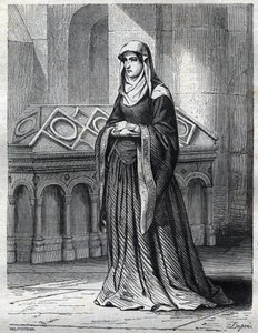 Porträtt av den benediktinska nunnan som skulle ha varit älskarinna och syster till påven Gregoire XII och mor till Eugene IV (Gabriele Condulmer 1383-1447). Gravyr i "" Påvarnas historia (...) Drottningkungens och kejsarnas brott genom århundradet av French School