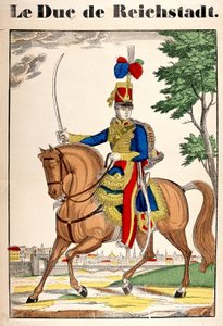 Porträtt av hertigen av Reichstadt, Napoleon II, son till kejsar Napoleon I (1769-1821). Bild på Epinal av French School