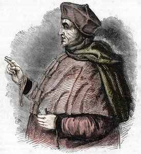 Porträtt av Eveque Pierre Cauchon (1371-1442) Utanordnare av Jeanne d