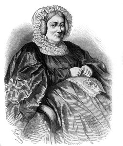 Porträtt av Marquise de La Rochejaquelein (La Rochejaquelein) (nee Marie Louise Victoire de Donnissan eller Donissan) (1772-1857), fransk författare. Gravyr från 1858. av French School