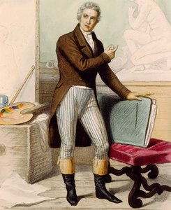 Porträtt av målaren Jacques-Louis David av French School