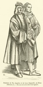 Porträtt av Fra Angelico et de Luca Signorelli, au Dome d