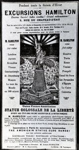 Affischreklam Utflykter Hamilton, c.1890 av French School