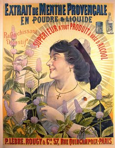 Affischreklam Extrait de Menthe Provencale French Digestive