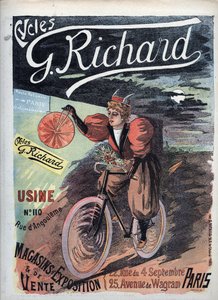 Affischreklam för "George Richard Cycles" Paris 1895 French School av French School