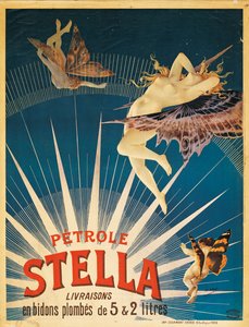 Affisch med reklam för Stella bensin, 1897