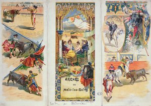 Affisch som annonserar tjurfäktningsarenan i Malo-les-Bains, slutet av 1800-talet av French School