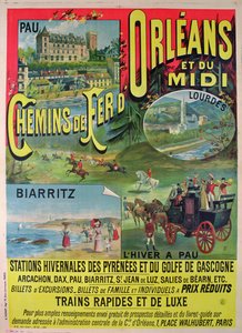 Poster advertising the railways of Orleans and Midi, France 