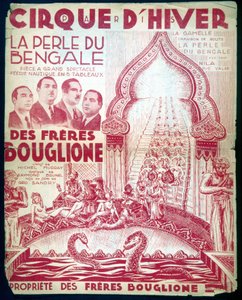 Affisch för showen av bröderna Bouglione "The Pearl of Bengal"" på Cirque d