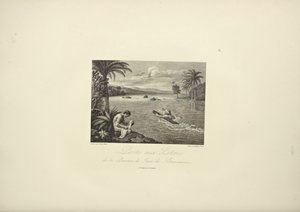 Posta brev i provinsen Jaen de Bracamoros, illustration från "Views of the Cordilleras and Monuments of the Ursprungsbefolkning i Amerika" av Alexander von Humboldt och Aime Bonpland av French School