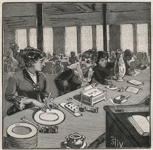 Keramik: målarverkstad på porslin på 1800-talet i Frankrike. Gravyr från 1880 i "" Les arts et metiers illustres"" av Adolphe BITARD. av French School