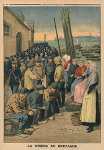 Fattigdom i Bretagne, illustration på baksidan av omslaget från "Le Petit Journal", 19 januari 1913.