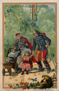 Barnvagn (chromolitho) av French School