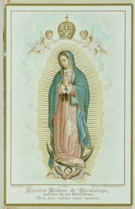 Bönkort föreställande Our Lady of Guadalupe, ca 1900 av French School