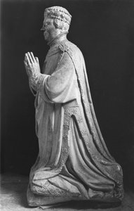 Be knästående figur av hertug Jean de Berry (1340-1416) greve av Poitiers, 1400-1700-talet av French School