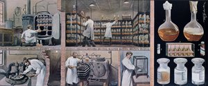Förbereder serum för att bekämpa tuberkulos, från Les Animaux, ca 1900 av French School