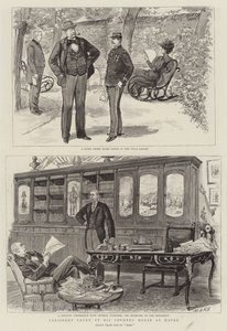 President Faure på hans lanthus i Havre (gravyr) av French School