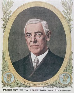 President Woodrow Wilson (1856-1924), illustration från Le Petit Journal 1917