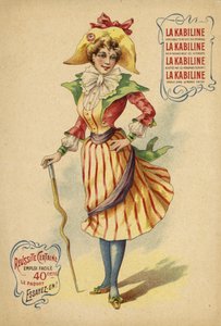 Söt fransk flicka i färgglad outfit av French School