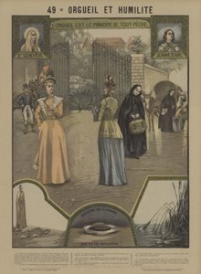 Stolthet och ödmjukhet (färg litho) av French School