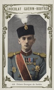 Prins George av Serbien (färgad bild) av French School