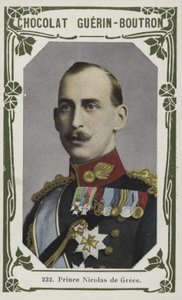 Prins Nicholas av Grekland (färgad bild) av French School