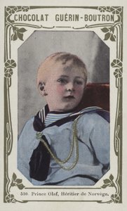 Prins Olaf, Heritier de Norvege (färgad bild) av French School
