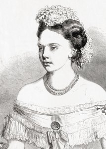 Prinsessan Frederica Wilhelmina Louise Elisabeth Alexandrine av Preussen, från LUnivers Illustré, 1866 av French School
