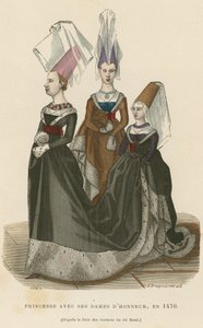 Prinsessan med sina hedersdamer, 1470 av French School