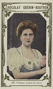 Prinsessan Andree av Grekland (färgad bild) av French School