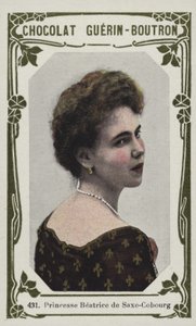 Prinsessan Beatrice av Saxe-Coburg (färgad bild) av French School