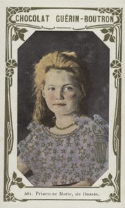 Prinsessan Marie, av Ryssland (färgad bild) av French School