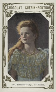 Prinsessan Olga av Ryssland (färgad bild) av French School